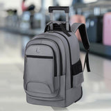 Maxbell Rolling Backpack Multifunctional Suitcase Bag for Overnight Travel Men Women Gray