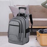 Maxbell Rolling Backpack Multifunctional Suitcase Bag for Overnight Travel Men Women Gray