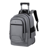 Maxbell Rolling Backpack Multifunctional Suitcase Bag for Overnight Travel Men Women Gray