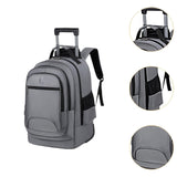 Maxbell Rolling Backpack Multifunctional Suitcase Bag for Overnight Travel Men Women Gray