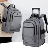 Maxbell Rolling Backpack Multifunctional Suitcase Bag for Overnight Travel Men Women Gray