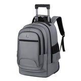 Maxbell Rolling Backpack Multifunctional Suitcase Bag for Overnight Travel Men Women Gray