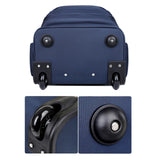 Maxbell Rolling Backpack Multifunctional Suitcase Bag for Overnight Travel Men Women Blue