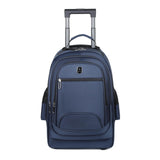 Maxbell Rolling Backpack Multifunctional Suitcase Bag for Overnight Travel Men Women Blue