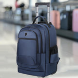 Maxbell Rolling Backpack Multifunctional Suitcase Bag for Overnight Travel Men Women Blue