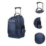 Maxbell Rolling Backpack Multifunctional Suitcase Bag for Overnight Travel Men Women Blue