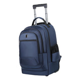 Maxbell Rolling Backpack Multifunctional Suitcase Bag for Overnight Travel Men Women Blue
