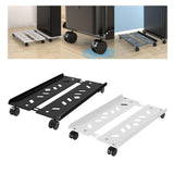 Maxbell Adjustable Mobile CPU Stand Under Desk CPU Holder with Locking Caster Wheels Black