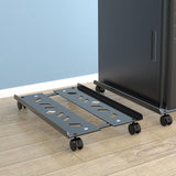 Maxbell Adjustable Mobile CPU Stand Under Desk CPU Holder with Locking Caster Wheels Black