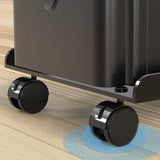 Maxbell Adjustable Mobile CPU Stand Under Desk CPU Holder with Locking Caster Wheels Black