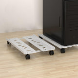 Maxbell Adjustable Mobile CPU Stand Under Desk CPU Holder with Locking Caster Wheels White