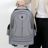 Maxbell Rolling Backpack Multipurpose Double Shoulder Bag for Overnight Travel Camping grey