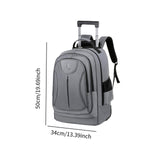 Maxbell Rolling Backpack Multipurpose Double Shoulder Bag for Overnight Travel Camping grey
