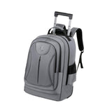 Maxbell Rolling Backpack Multipurpose Double Shoulder Bag for Overnight Travel Camping grey