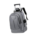 Maxbell Rolling Backpack Multipurpose Double Shoulder Bag for Overnight Travel Camping grey