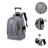 Maxbell Rolling Backpack Multipurpose Double Shoulder Bag for Overnight Travel Camping grey