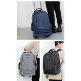 Maxbell Rolling Backpack Multipurpose Double Shoulder Bag for Overnight Travel Camping grey