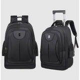 Maxbell Rolling Backpack Multipurpose Double Shoulder Bag for Overnight Travel Camping grey