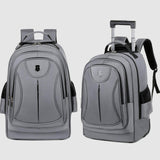 Maxbell Rolling Backpack Multipurpose Double Shoulder Bag for Overnight Travel Camping grey
