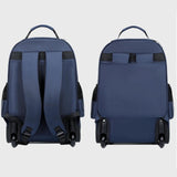 Maxbell Rolling Backpack Multipurpose Double Shoulder Bag for Overnight Travel Camping blue