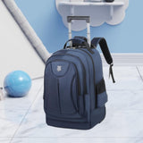 Maxbell Rolling Backpack Multipurpose Double Shoulder Bag for Overnight Travel Camping blue