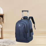 Maxbell Rolling Backpack Multipurpose Double Shoulder Bag for Overnight Travel Camping blue