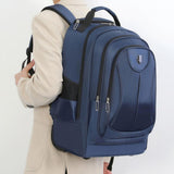 Maxbell Rolling Backpack Multipurpose Double Shoulder Bag for Overnight Travel Camping blue