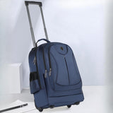 Maxbell Rolling Backpack Multipurpose Double Shoulder Bag for Overnight Travel Camping blue