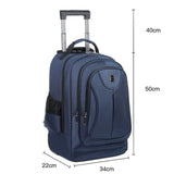 Maxbell Rolling Backpack Multipurpose Double Shoulder Bag for Overnight Travel Camping blue