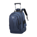 Maxbell Rolling Backpack Multipurpose Double Shoulder Bag for Overnight Travel Camping blue