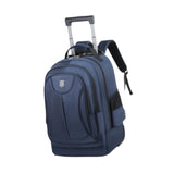 Maxbell Rolling Backpack Multipurpose Double Shoulder Bag for Overnight Travel Camping blue