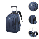 Maxbell Rolling Backpack Multipurpose Double Shoulder Bag for Overnight Travel Camping blue