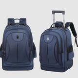 Maxbell Rolling Backpack Multipurpose Double Shoulder Bag for Overnight Travel Camping blue