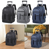 Maxbell Rolling Backpack Water Resistant Suitcase Bag for Camping Business Overnight black