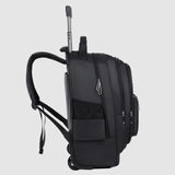 Maxbell Rolling Backpack Water Resistant Suitcase Bag for Camping Business Overnight black