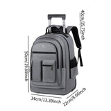 Maxbell Rolling Backpack Water Resistant Suitcase Bag for Camping Business Overnight grey