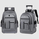 Maxbell Rolling Backpack Water Resistant Suitcase Bag for Camping Business Overnight grey