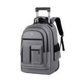Maxbell Rolling Backpack Water Resistant Suitcase Bag for Camping Business Overnight grey