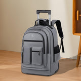 Maxbell Rolling Backpack Water Resistant Suitcase Bag for Camping Business Overnight grey