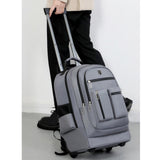 Maxbell Rolling Backpack Water Resistant Suitcase Bag for Camping Business Overnight grey
