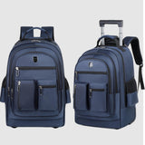 Maxbell Rolling Backpack Water Resistant Suitcase Bag for Camping Business Overnight blue