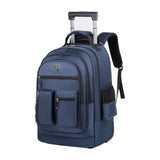 Maxbell Rolling Backpack Water Resistant Suitcase Bag for Camping Business Overnight blue