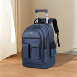 Maxbell Rolling Backpack Water Resistant Suitcase Bag for Camping Business Overnight blue