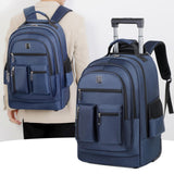 Maxbell Rolling Backpack Water Resistant Suitcase Bag for Camping Business Overnight blue