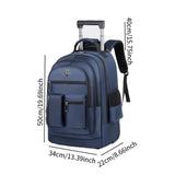 Maxbell Rolling Backpack Water Resistant Suitcase Bag for Camping Business Overnight blue