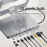 Maxbell 10 Ports Accessories Docking Station for Electronic Equipment Laptops Office w Network Port