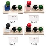 Maxbell Keycaps Vintage Design Sturdy Gifts with Storage Box Gaming Joystick Keycaps Blue Base