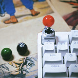 Maxbell Keycaps Vintage Design Sturdy Gifts with Storage Box Gaming Joystick Keycaps Blue Base