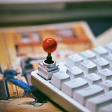 Maxbell Keycaps Vintage Design Sturdy Gifts with Storage Box Gaming Joystick Keycaps Blue Base