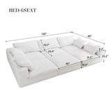 Maxbell Large size modular cloud sofa 6 seats down sofa bed apartment living room